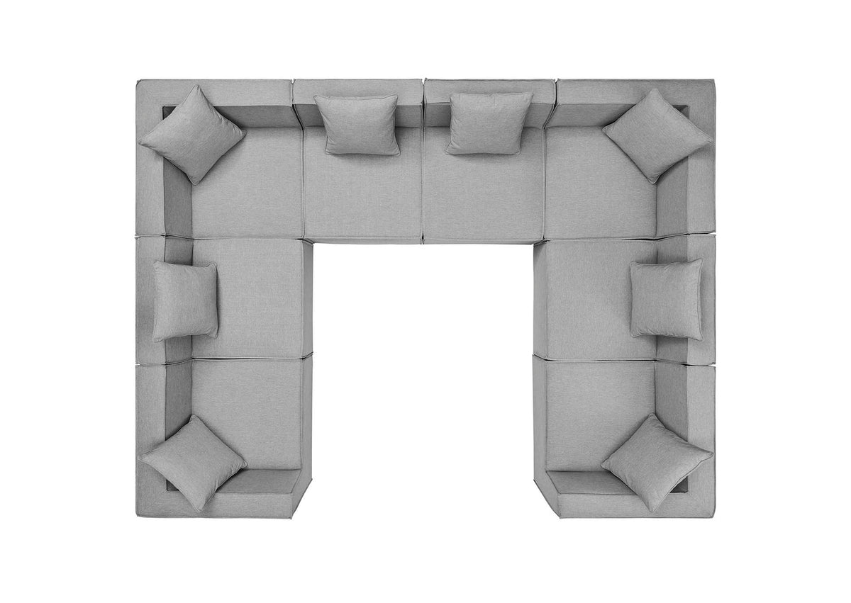 EEI-4388-GRY Saybrook 8-Piece Outdoor Patio Upholstered Sectional Sofa By Modway