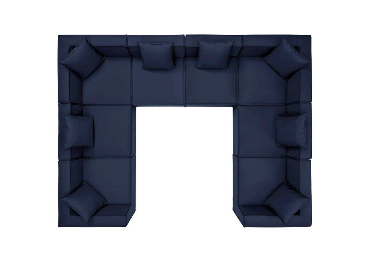 EEI-4388-NAV Saybrook 8-Piece Outdoor Patio Upholstered Sectional Sofa By Modway