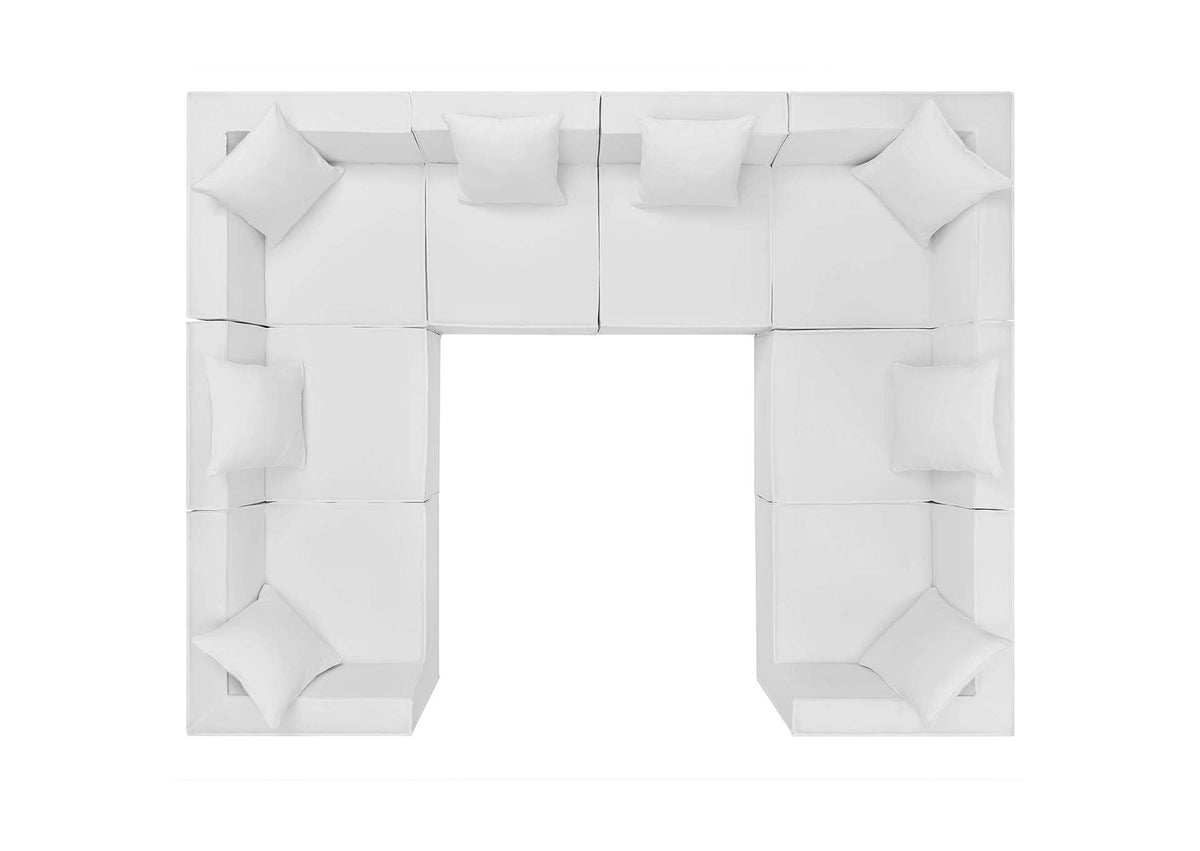 EEI-4388-WHI Saybrook 8-Piece Outdoor Patio Upholstered Sectional Sofa By Modway