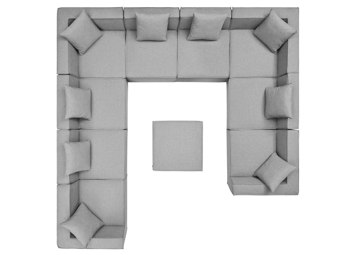 EEI-4389-GRY Saybrook 10-Piece Outdoor Patio Upholstered Sectional Sofa By Modway