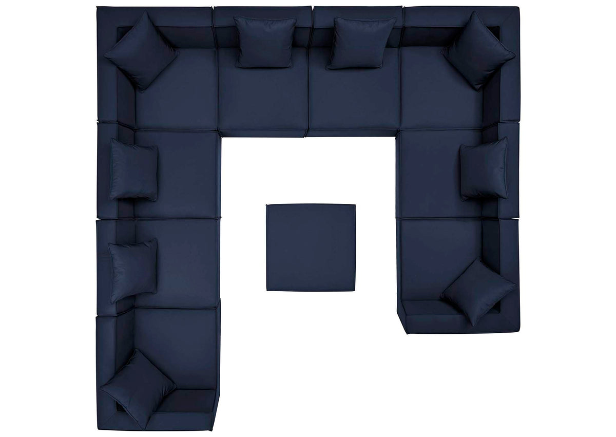 EEI-4389-NAV Saybrook 10-Piece Outdoor Patio Upholstered Sectional Sofa By Modway