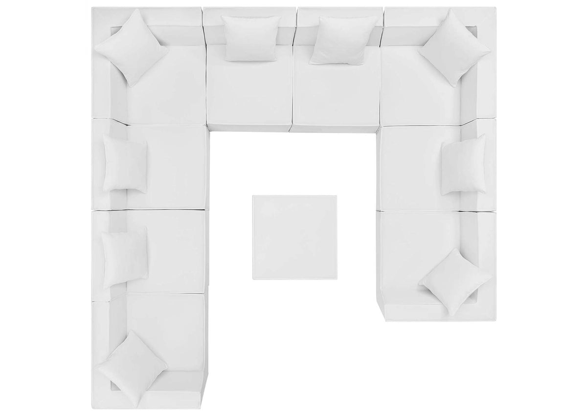 EEI-4389-WHI Saybrook 10-Piece Outdoor Patio Upholstered Sectional Sofa By Modway