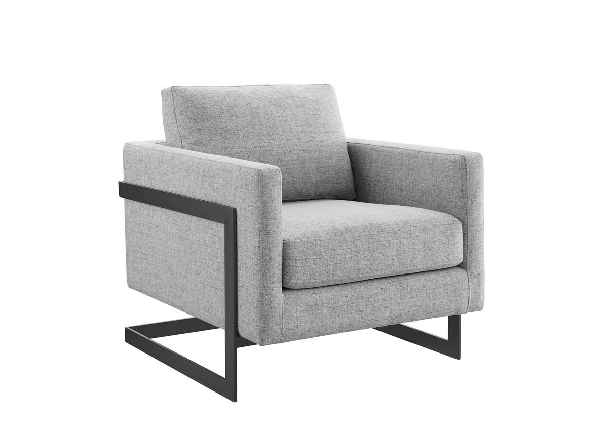 EEI-4391-BLK-LGR Posse Upholstered Fabric Accent Chair By Modway