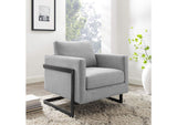 EEI-4391-BLK-LGR Posse Upholstered Fabric Accent Chair By Modway