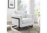 EEI-4391-BLK-WHI Posse Upholstered Fabric Accent Chair By Modway