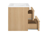 EEI-4433-OAK-WHI Render 24" Wall-Mount Bathroom Vanity By Modway