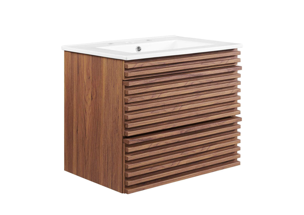 EEI-4433-WAL-WHI Render 24" Wall-Mount Bathroom Vanity By Modway