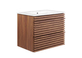 EEI-4433-WAL-WHI Render 24" Wall-Mount Bathroom Vanity By Modway