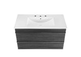EEI-4436-CHA-WHI Render 36" Wall-Mount Bathroom Vanity By Modway