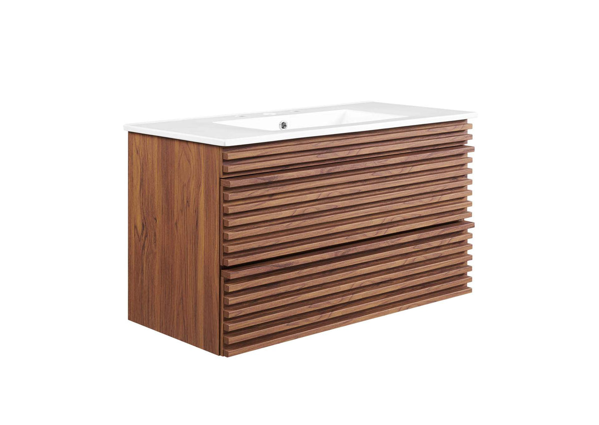 EEI-4436-WAL-WHI Render 36" Wall-Mount Bathroom Vanity By Modway