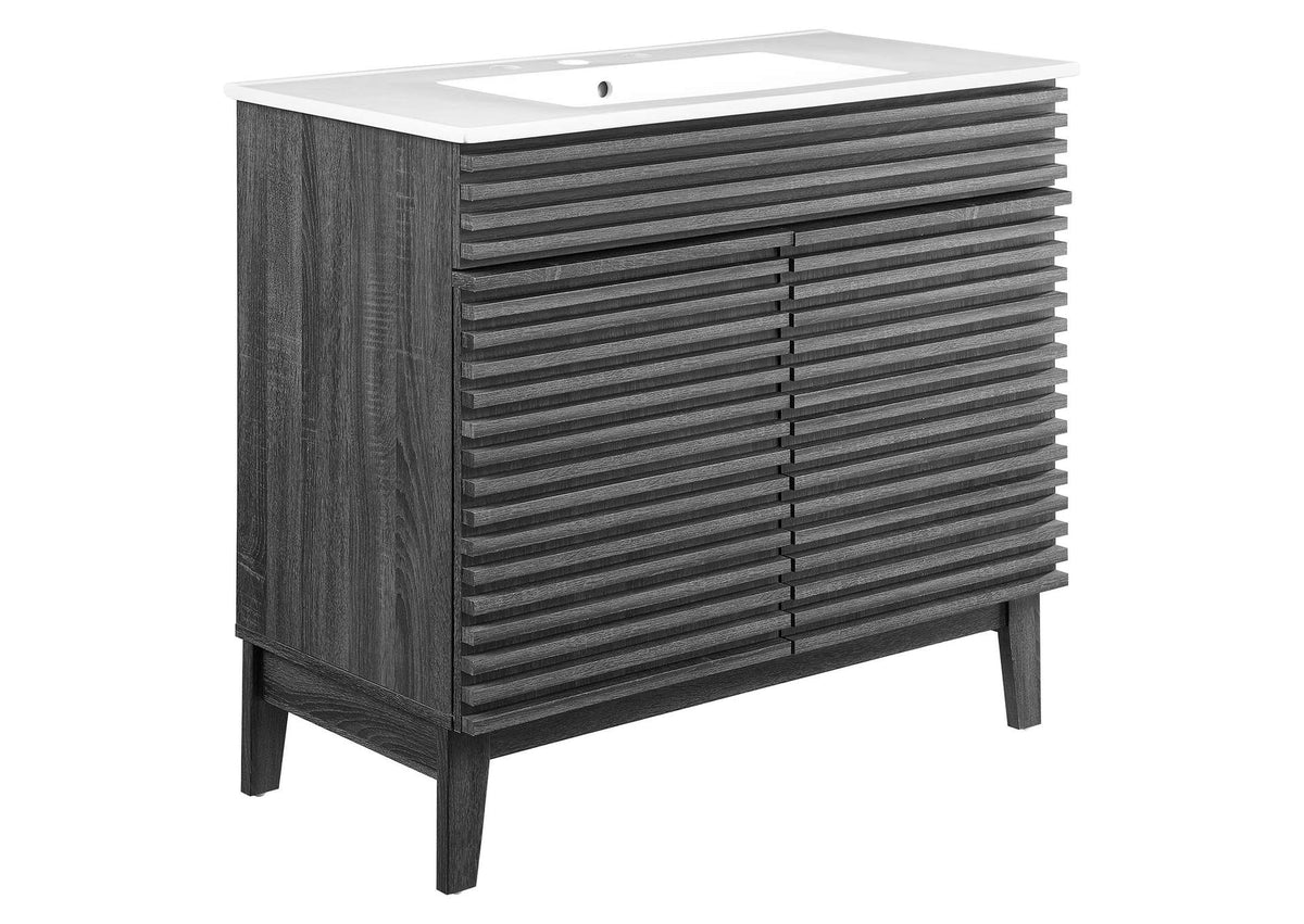 EEI-4437-CHA-WHI Render 36" Bathroom Vanity By Modway
