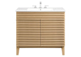 EEI-4437-OAK-WHI Render 36" Bathroom Vanity By Modway