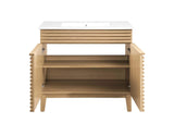 EEI-4437-OAK-WHI Render 36" Bathroom Vanity By Modway