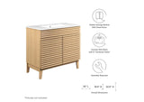EEI-4437-OAK-WHI Render 36" Bathroom Vanity By Modway