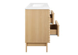 EEI-4439-OAK-WHI Render 48" Single Sink Bathroom Vanity By Modway