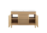 EEI-4439-OAK-WHI Render 48" Single Sink Bathroom Vanity By Modway