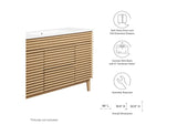 EEI-4439-OAK-WHI Render 48" Single Sink Bathroom Vanity By Modway