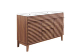 EEI-4441-WAL-WHI Render 48" Double Sink Bathroom Vanity By Modway