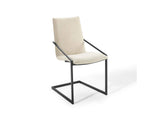 EEI-4489-BLK-BEI Pitch Upholstered Fabric Dining Armchair Set Of 2 By Modway