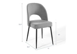 EEI-4490-BLK-LGR Rouse Upholstered Fabric Dining Side Chair Set Of 2 By Modway