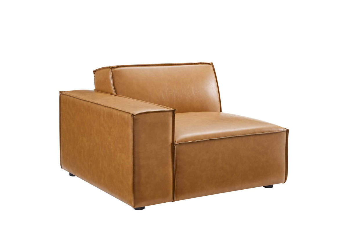 EEI-4492-TAN Restore Left-Arm Vegan Leather Sectional Sofa Chair By Modway