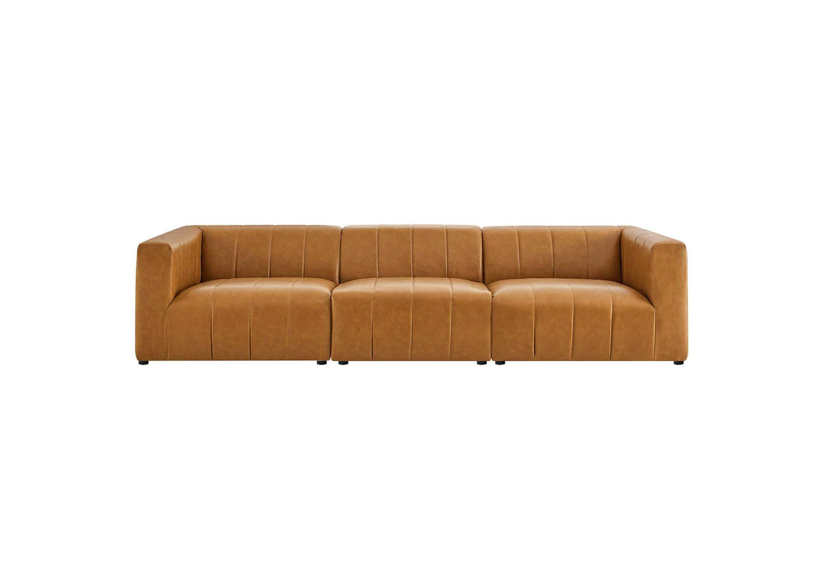 EEI-4515-TAN Bartlett 3-Piece Vegan Leather Sofa By Modway