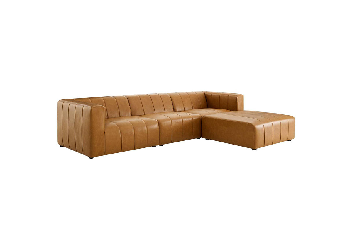 EEI-4517-TAN Bartlett 4-Piece Vegan Leather Sectional Sofa By Modway