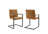 EEI-4522-TAN Savoy Vegan Leather Dining Chairs Set Of 2 By Modway