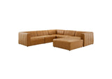 EEI-4534-TAN Bartlett 6-Piece Vegan Leather Sectional Sofa By Modway