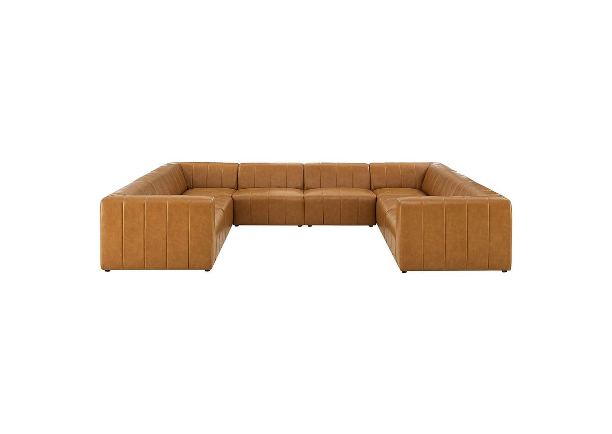 EEI-4536-TAN Bartlett 8-Piece Vegan Leather Sectional Sofa By Modway