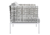 EEI-4541-TAU-GRY Harmony Sunbrella® Basket Weave Outdoor Patio Aluminum Armchair By Modway