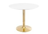 EEI-4544-GLD-WHI Verne 35" Dining Table By Modway