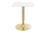 EEI-4545-GLD-WHI Verne 24" Square Dining Table By Modway
