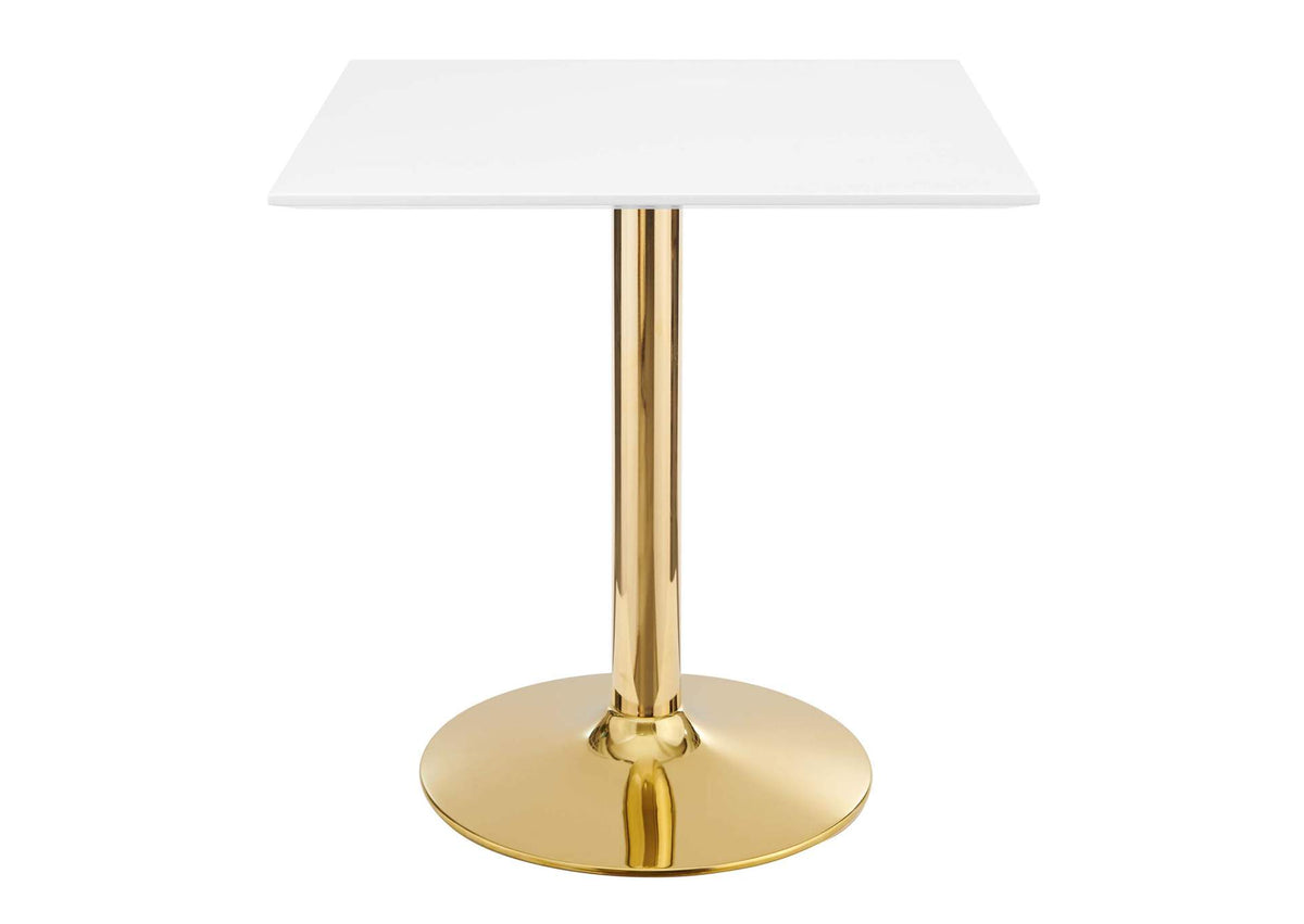 EEI-4546-GLD-WHI Verne 28" Square Dining Table By Modway
