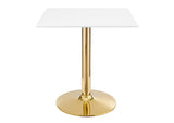 EEI-4546-GLD-WHI Verne 28" Square Dining Table By Modway