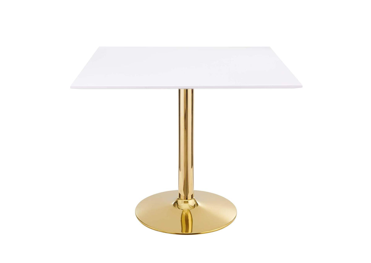 EEI-4547-GLD-WHI Verne 35" Square Dining Table By Modway