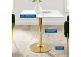 EEI-4547-GLD-WHI Verne 35" Square Dining Table By Modway