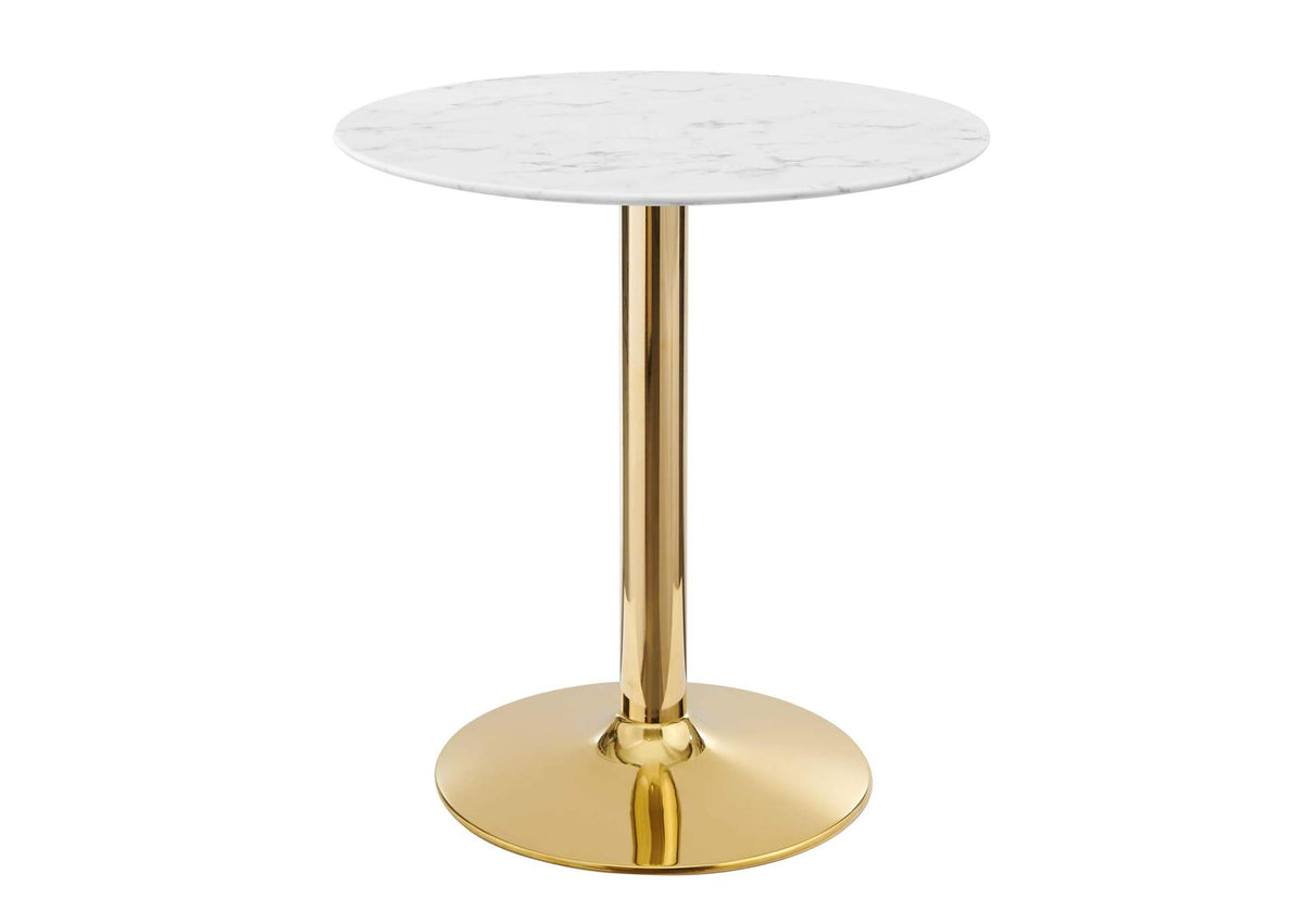 EEI-4548-GLD-WHI Verne 28" Artificial Marble Dining Table By Modway