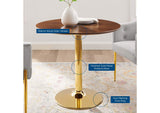EEI-4550-GLD-WAL Verne 35" Dining Table By Modway