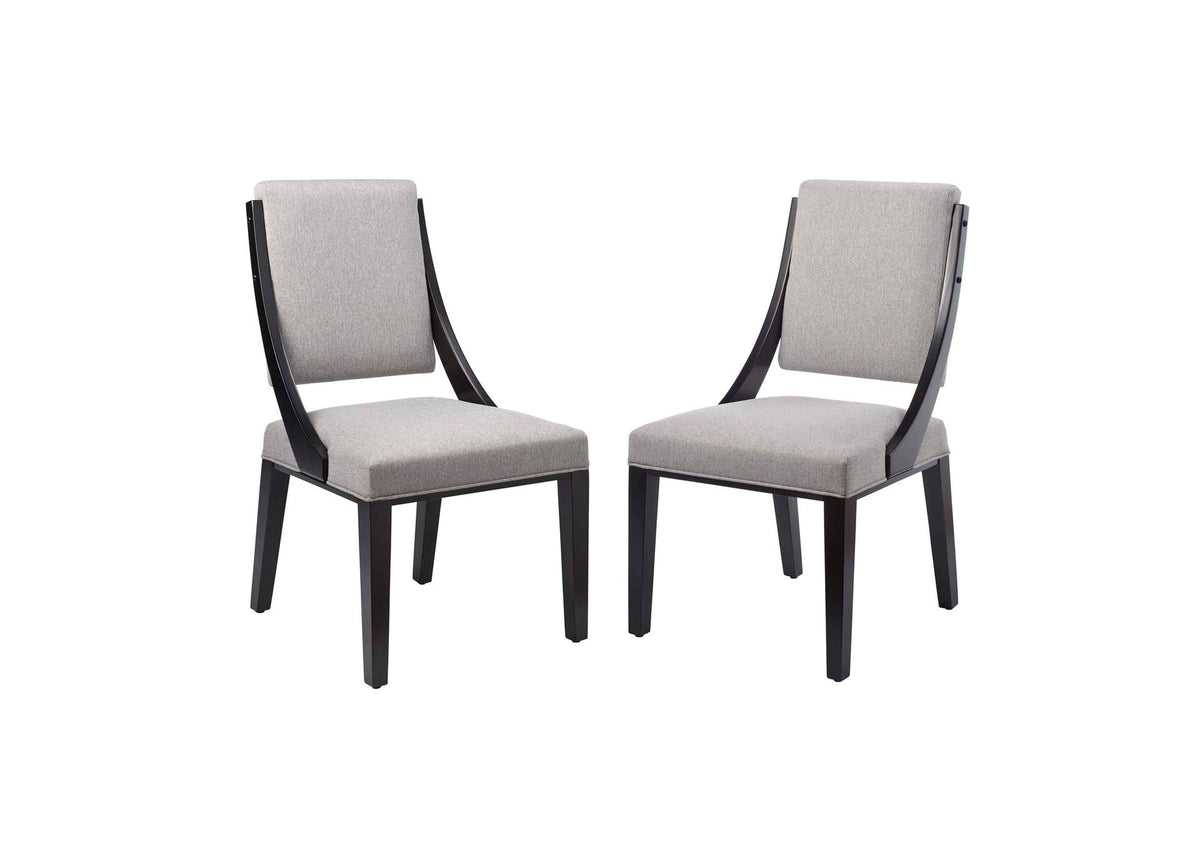 EEI-4553-LGR Cambridge Upholstered Fabric Dining Chairs Set Of 2 By Modway