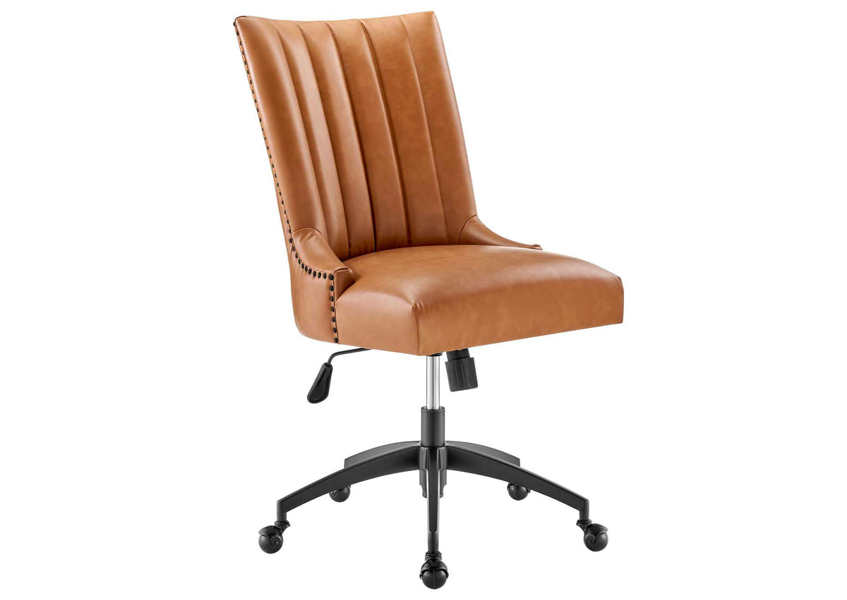 EEI-4577-BLK-TAN Empower Channel Tufted Vegan Leather Office Chair By Modway