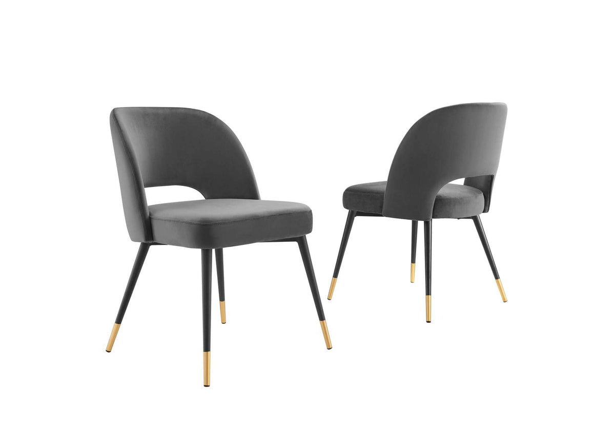 EEI-4599-CHA Rouse Performance Velvet Dining Side Chairs Set Of 2 By Modway