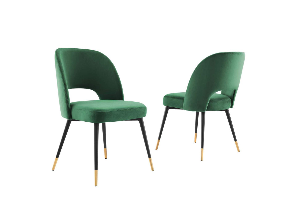 EEI-4599-EME Rouse Performance Velvet Dining Side Chairs Set Of 2 By Modway