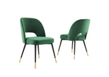 EEI-4599-EME Rouse Performance Velvet Dining Side Chairs Set Of 2 By Modway