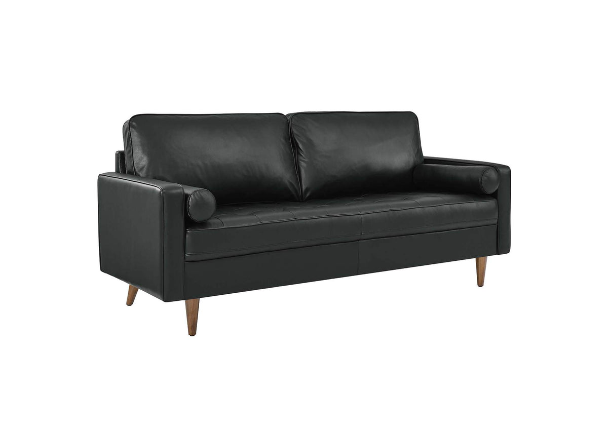 EEI-4633-BLK Valour Leather Sofa By Modway