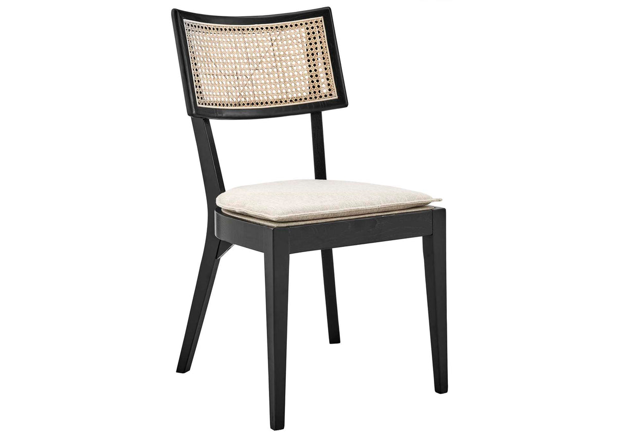 EEI-4648-BLK-BEI Caledonia Wood Dining Chair By Modway