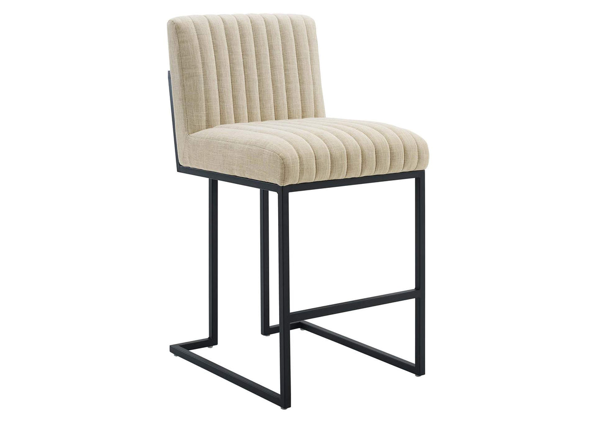 EEI-4653-BEI Indulge Channel Tufted Fabric Counter Stool By Modway