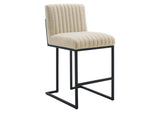 EEI-4653-BEI Indulge Channel Tufted Fabric Counter Stool By Modway