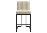 EEI-4653-BEI Indulge Channel Tufted Fabric Counter Stool By Modway