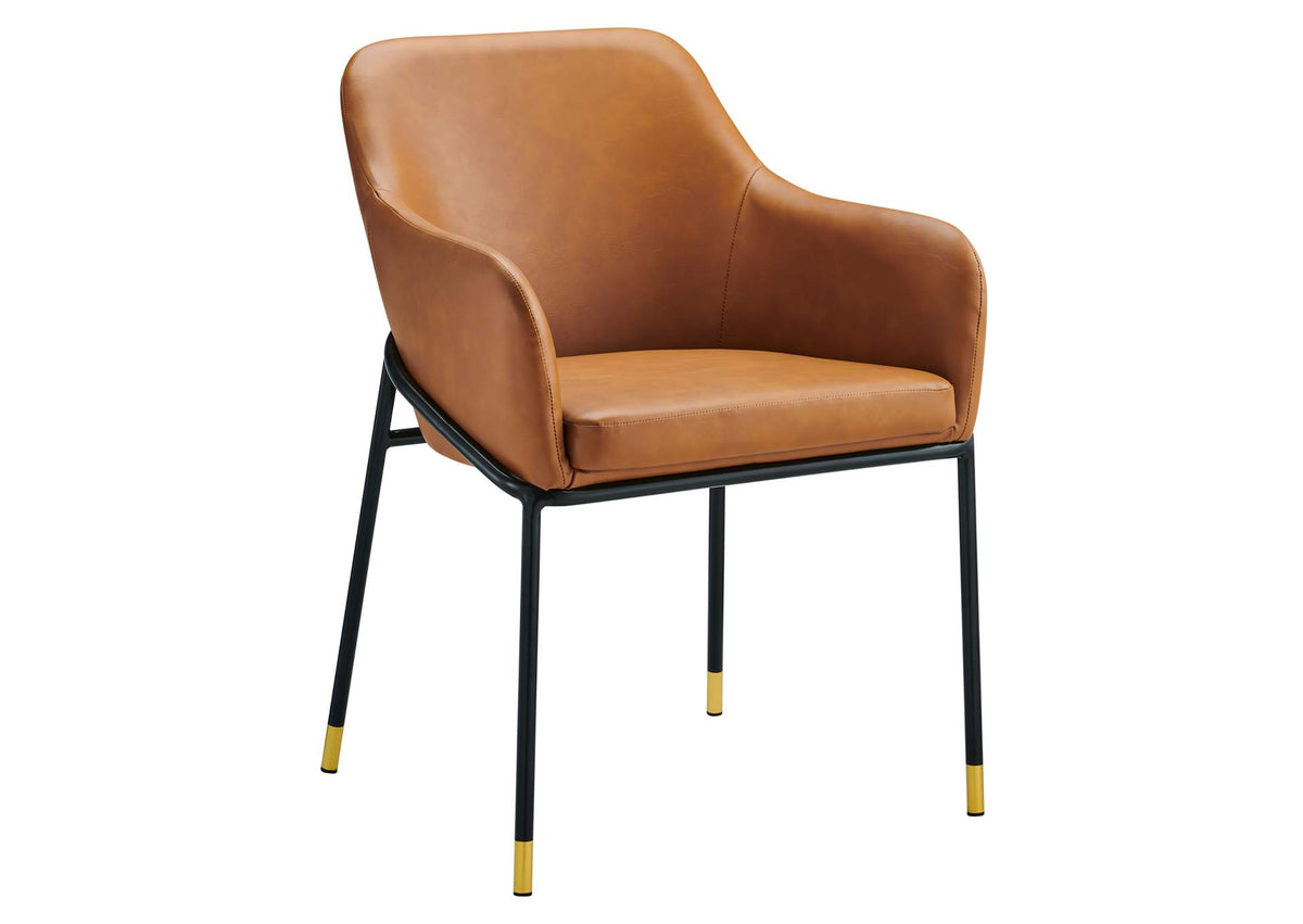 EEI-4672-BLK-TAN Jovi Vegan Leather Dining Chair By Modway